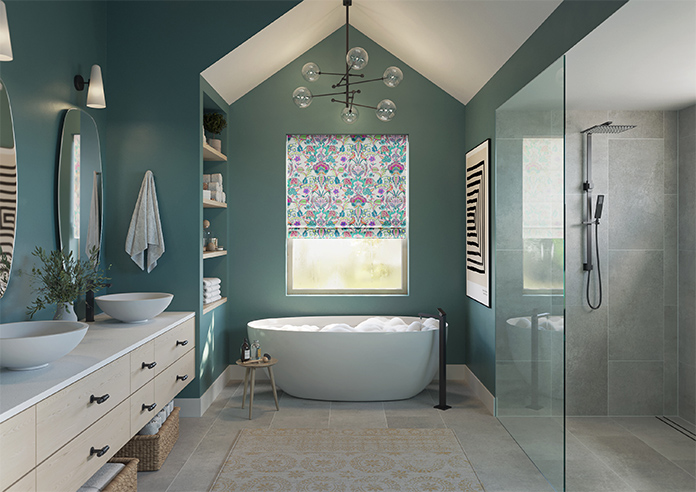 Bangalore Faux Silk, Turquoise - Roman Blind - Image 8